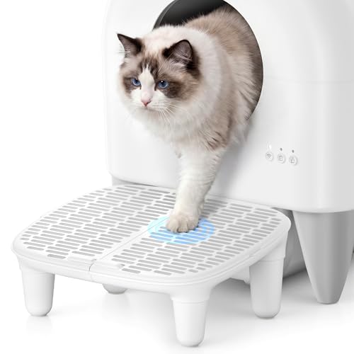 Fumoi Cat Litter Box Step, Non-Slip Litter Ramp with Filter Function for Self-Cleaning Litter Box, Easy to Clean, Cat Pedal Step Stool for Kitten & Elderly Cats